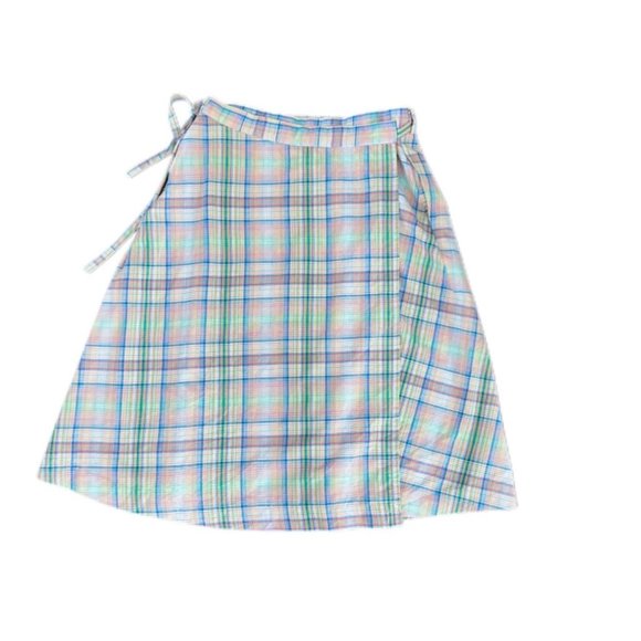 Vintage Plaid Wrap Midi Skirt with Pockets | No Size Label - Picture 1 of 4